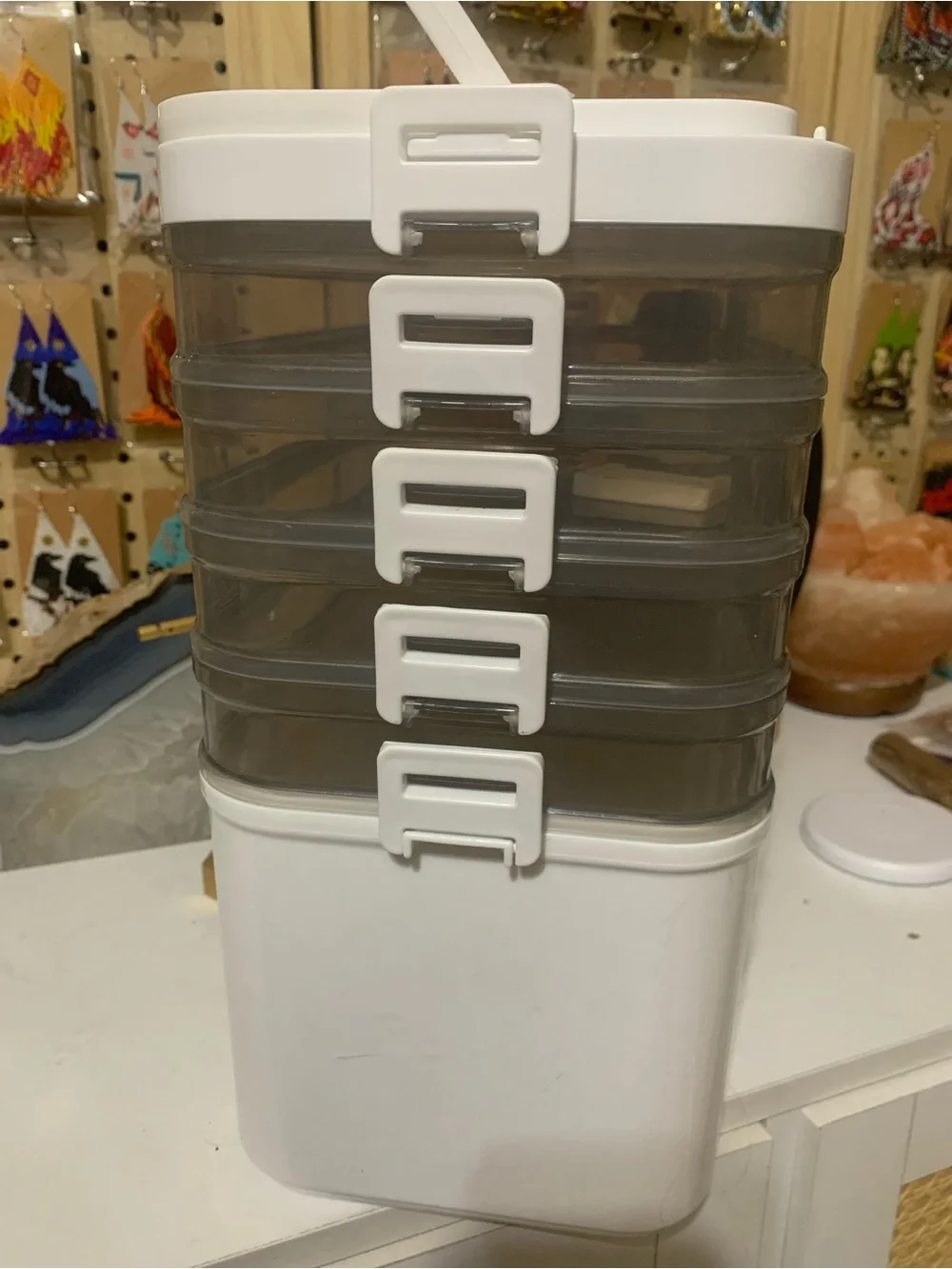 Stackable Clear/White Portable Storage Organizer/ first aid kit